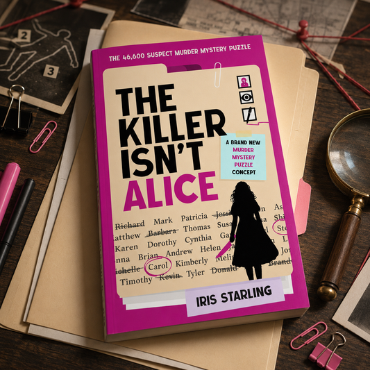 The Killer Isn't Alice – 46,600 suspect murder mystery puzzle book